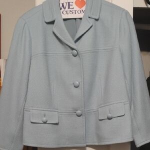 Talbots Light Blue Textured Blazer